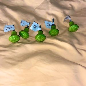 Pale green dresser knobs!